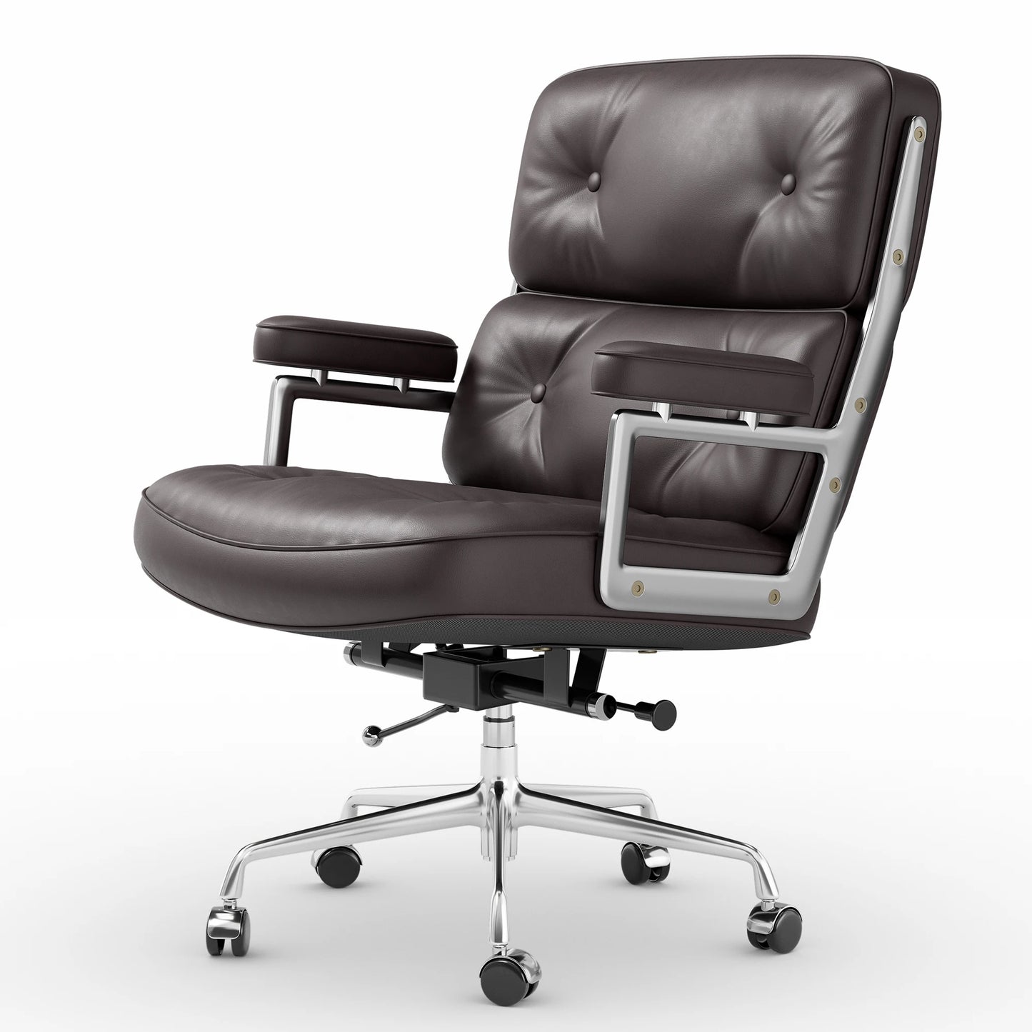 Furgle Office Chair With Genuine Leather And Aluminum Arms