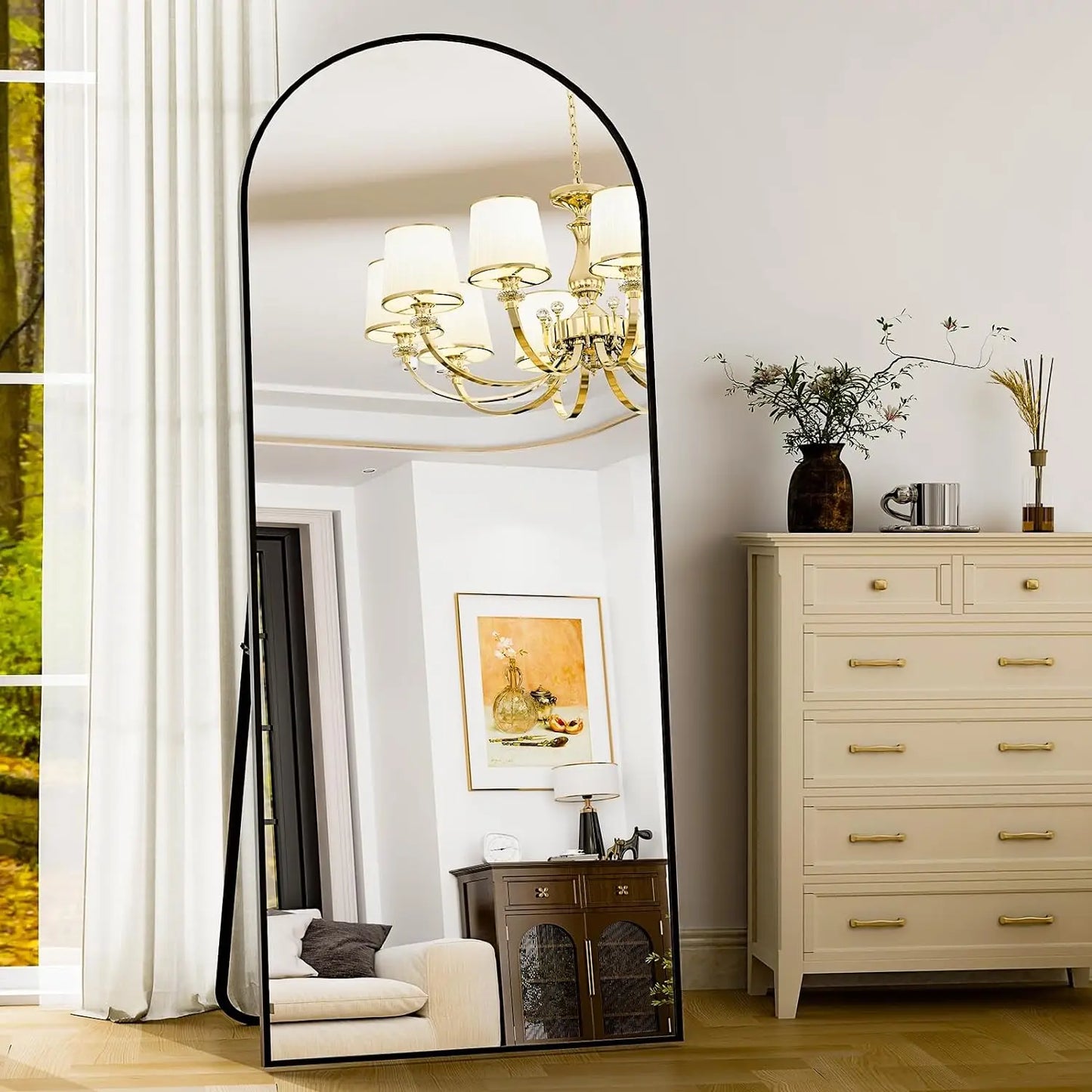 HARRITPURE Full Length Mirror Aluminum Frame Minimalist