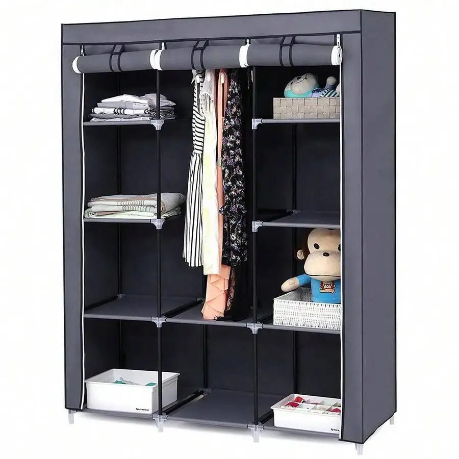 Wardrobe Portable Freestanding With Non-Woven Fabric Shelving