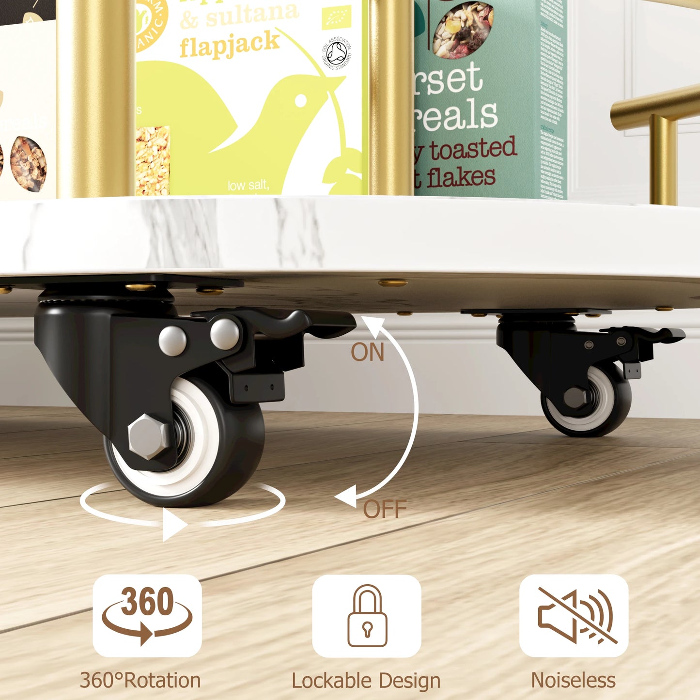 TWISTER.CK Bar Cart With Wine Rack For Kitchen And Bar