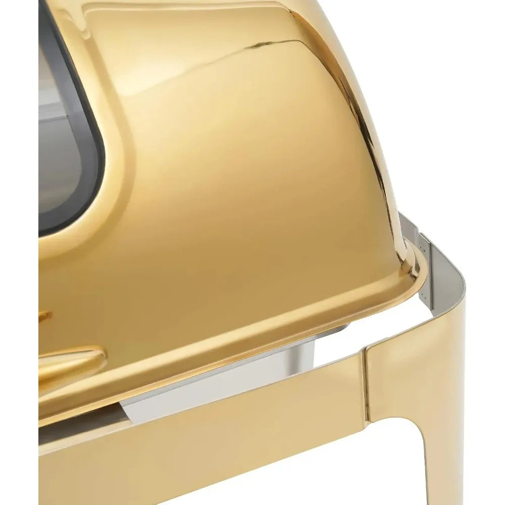 Chafing Dish Roll-Top Buffet Warmer Stainless Steel
