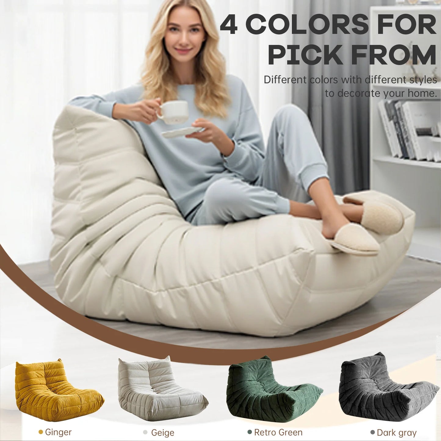 Bean Bag Sofa Memory Foam For Living Room Comfort Everyday