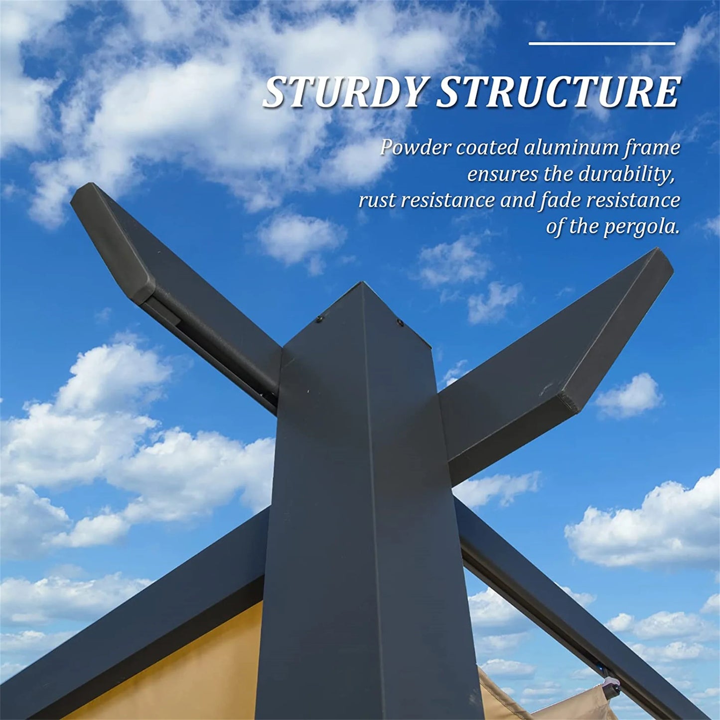 TWISTER.CK Pergola Aluminum Retractable Sunshade Canopy For Outdoor Garden