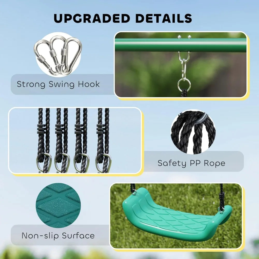 Swing Set With Adjustable Seat Saucer Swing Alloy Steel A-Frame