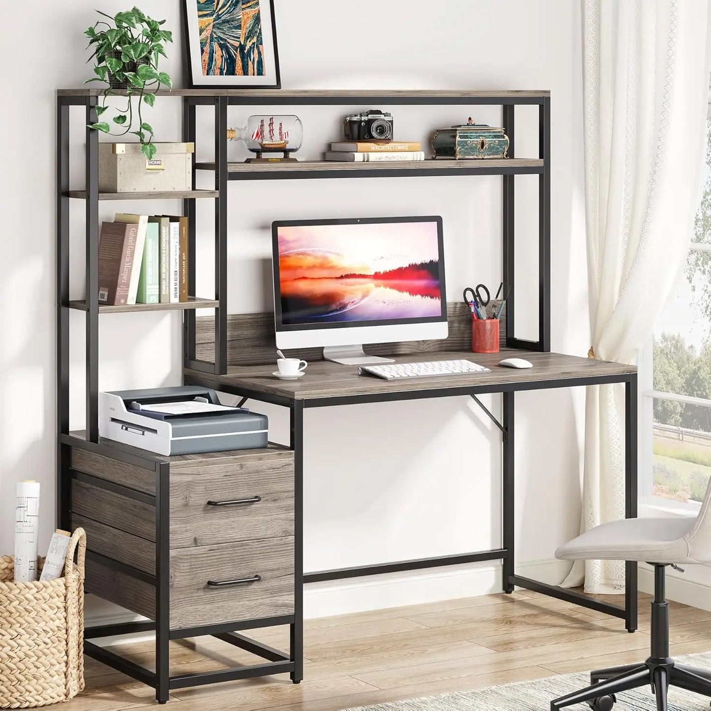 Little Tree Computer Desk Storage Shelves For Home Office