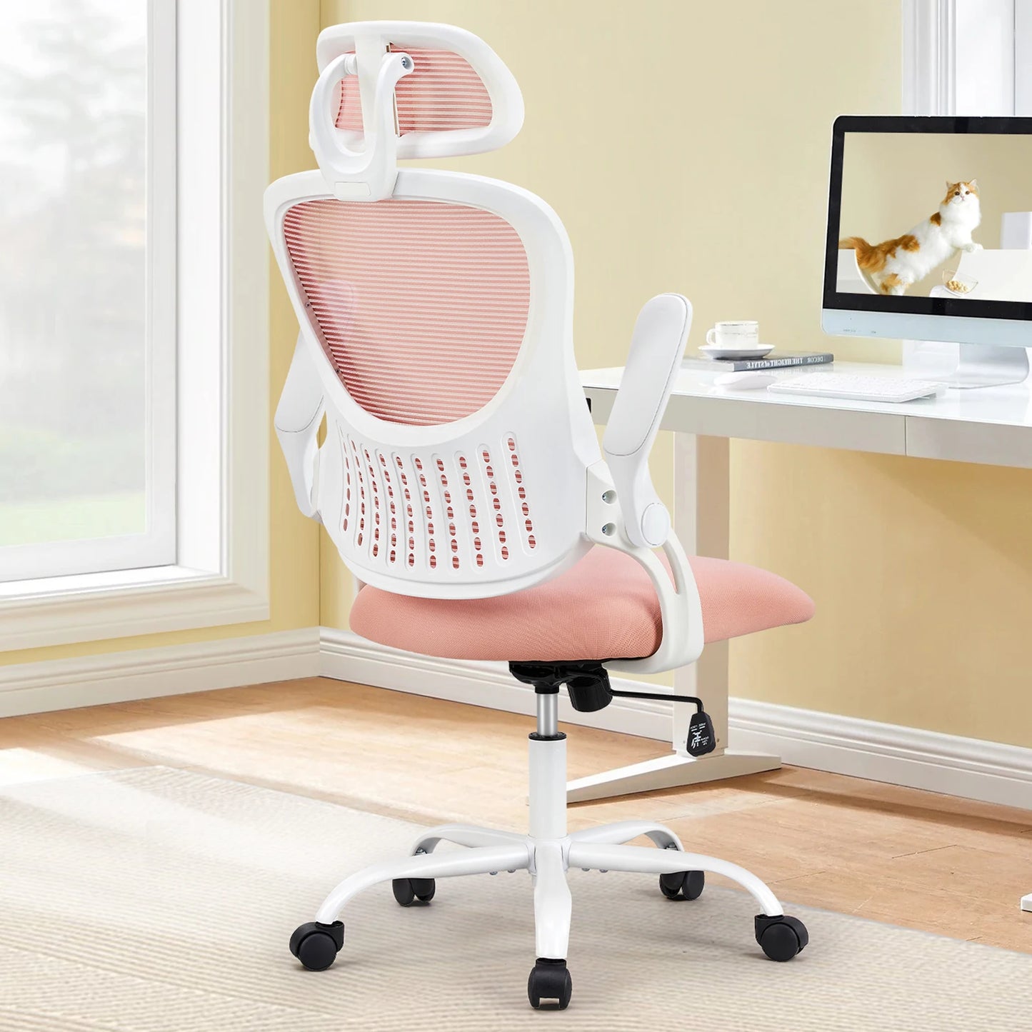 JHK Mesh Ergonomic Office Chair With Flip Up Armrests