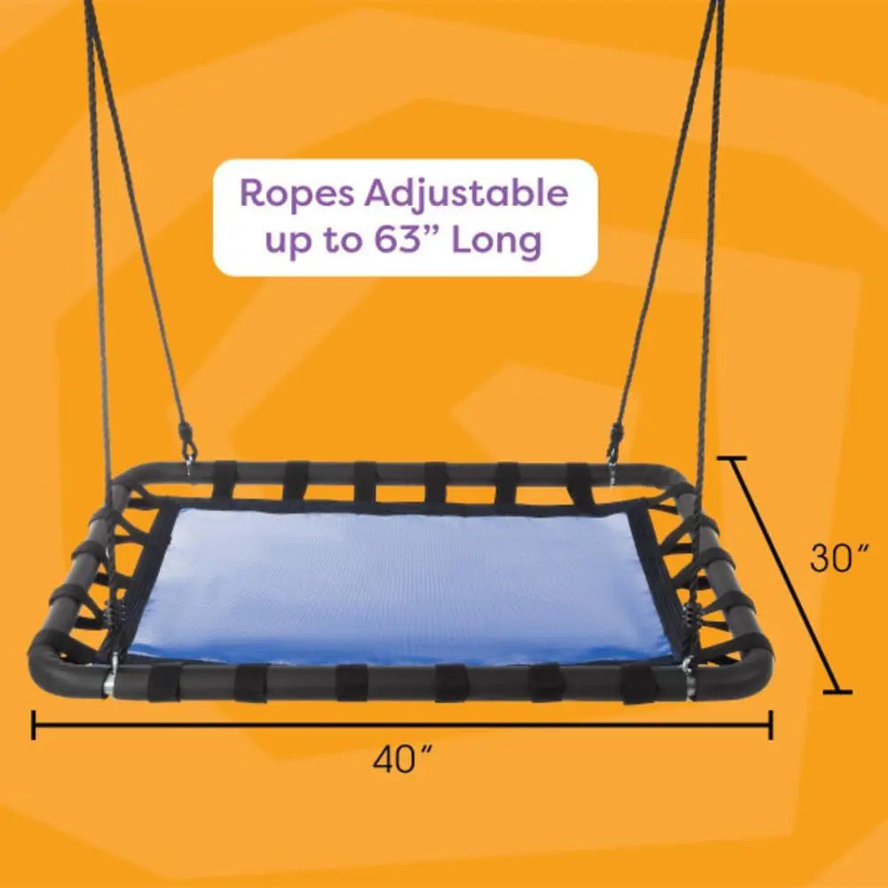 Kids Platform Swing Set With Adjustable Rope Outdoor