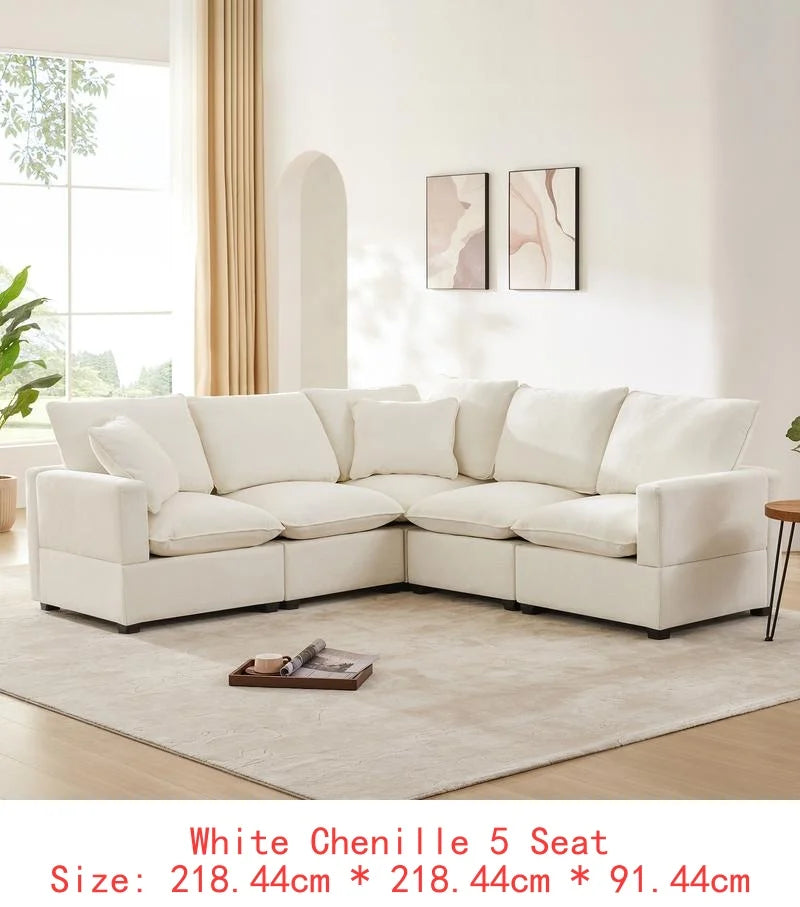 CN Sichuan Sofa UShape 7Seat Chenille Modular Sectional