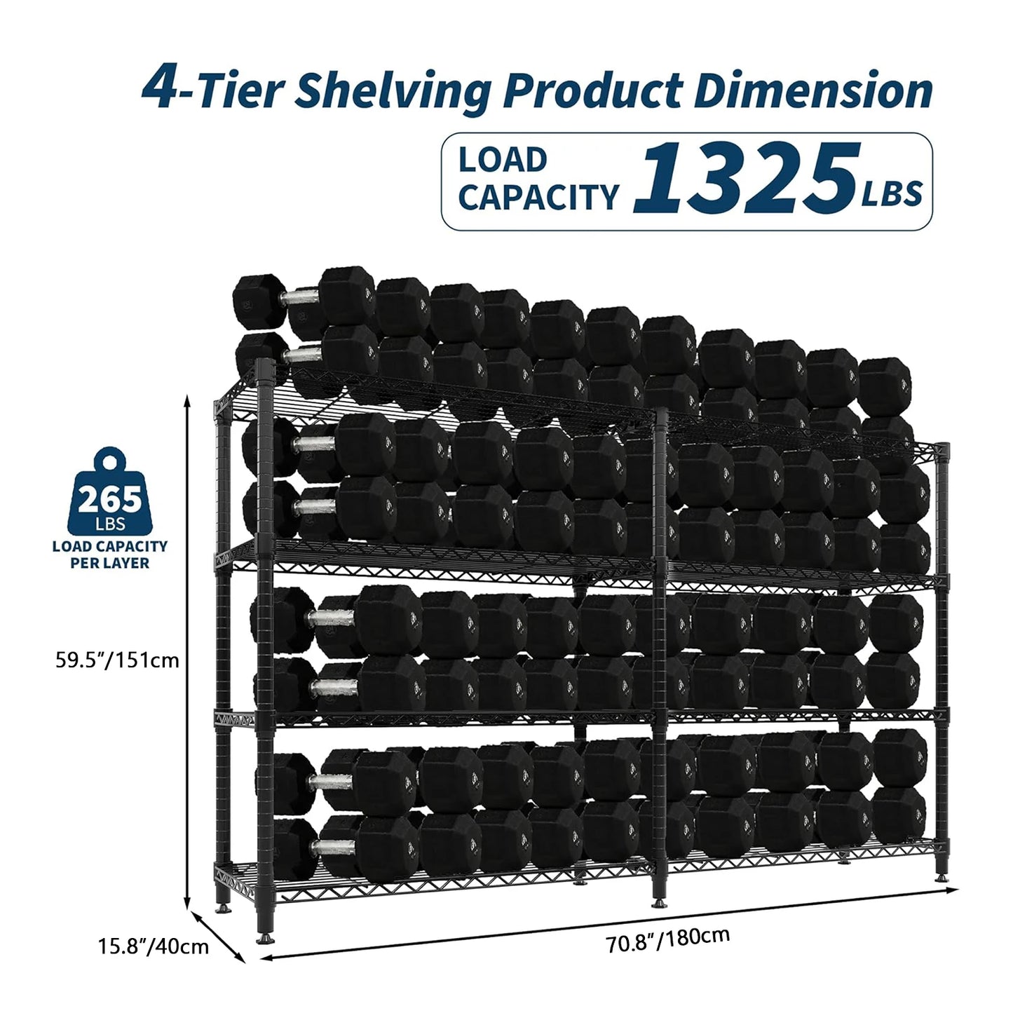 TWISTER.CK Heavy Duty Storage Shelves Metal 5-Tier System