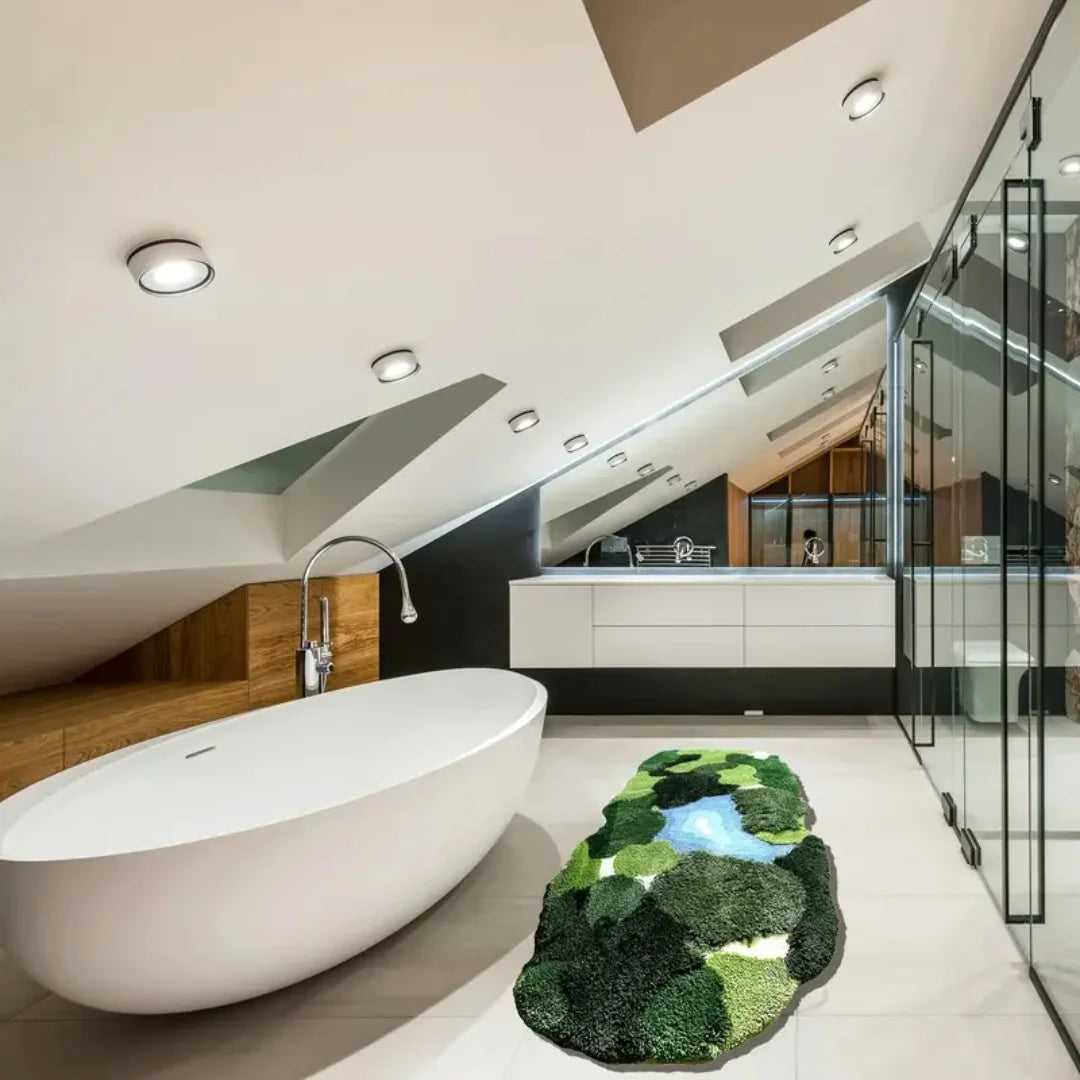 CN Zhejiang 3D Moss Rugs Plush Bamboo Fiber Leaf Shaped