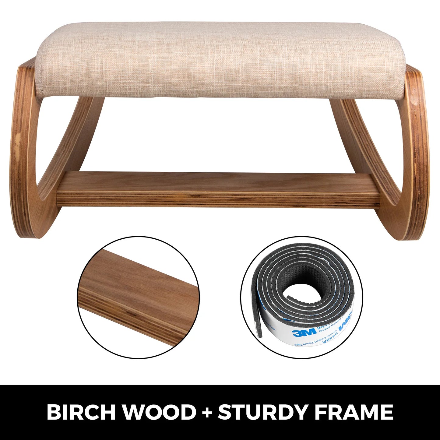 SucceBuy Kneeling Chair Wood With Thick Cushion For Home Office
