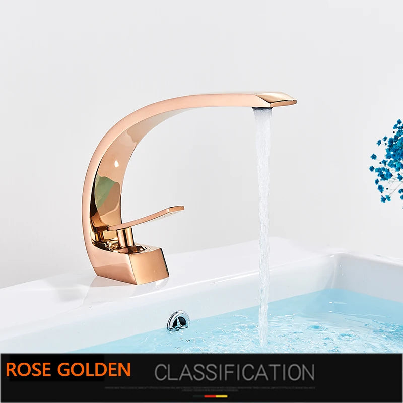 Rozin Bathroom Basin Faucet Deck Mounted Chrome Finish