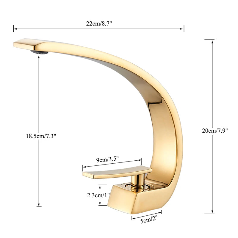 Rozin Bathroom Basin Faucet Deck Mounted Chrome Finish