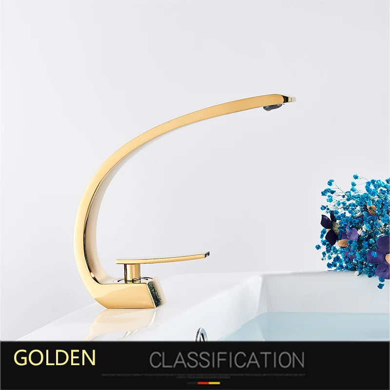 Rozin Bathroom Basin Faucet Deck Mounted Chrome Finish