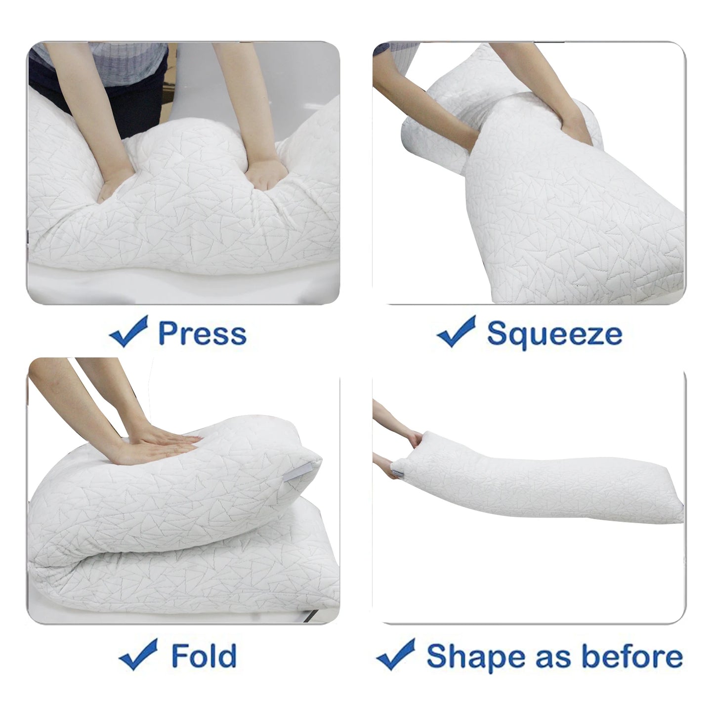 Memory Foam Body Pillow with Fluffy Support for Adults
