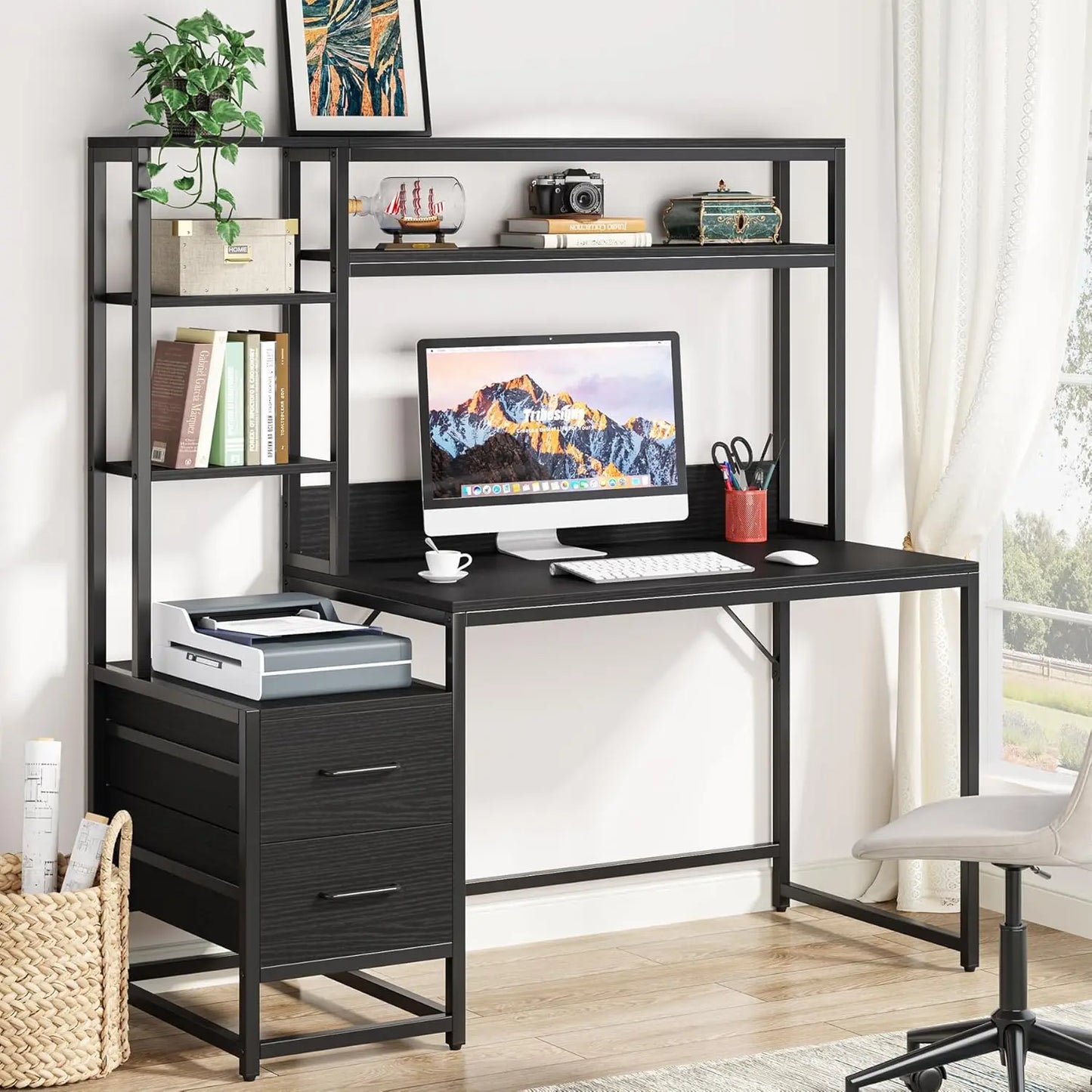 Little Tree Computer Desk Storage Shelves For Home Office