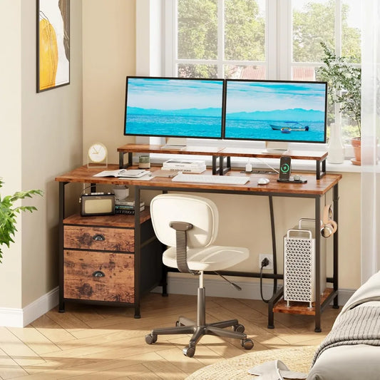 Computer Desk With File Cabinet Modern Home Office
