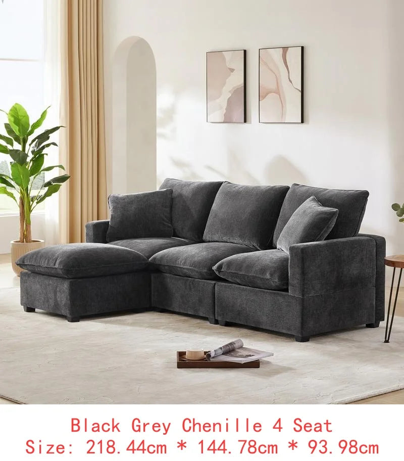 CN Sichuan Sofa UShape 7Seat Chenille Modular Sectional