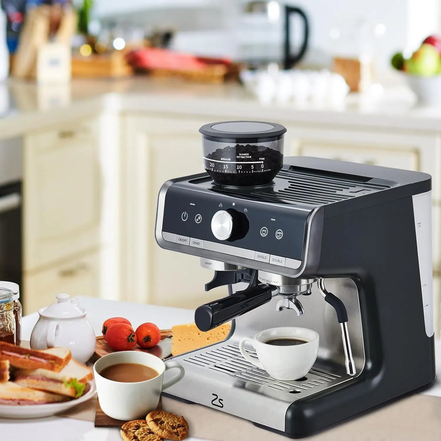 Acekool Espresso Machine With Grinder And Milk Frother