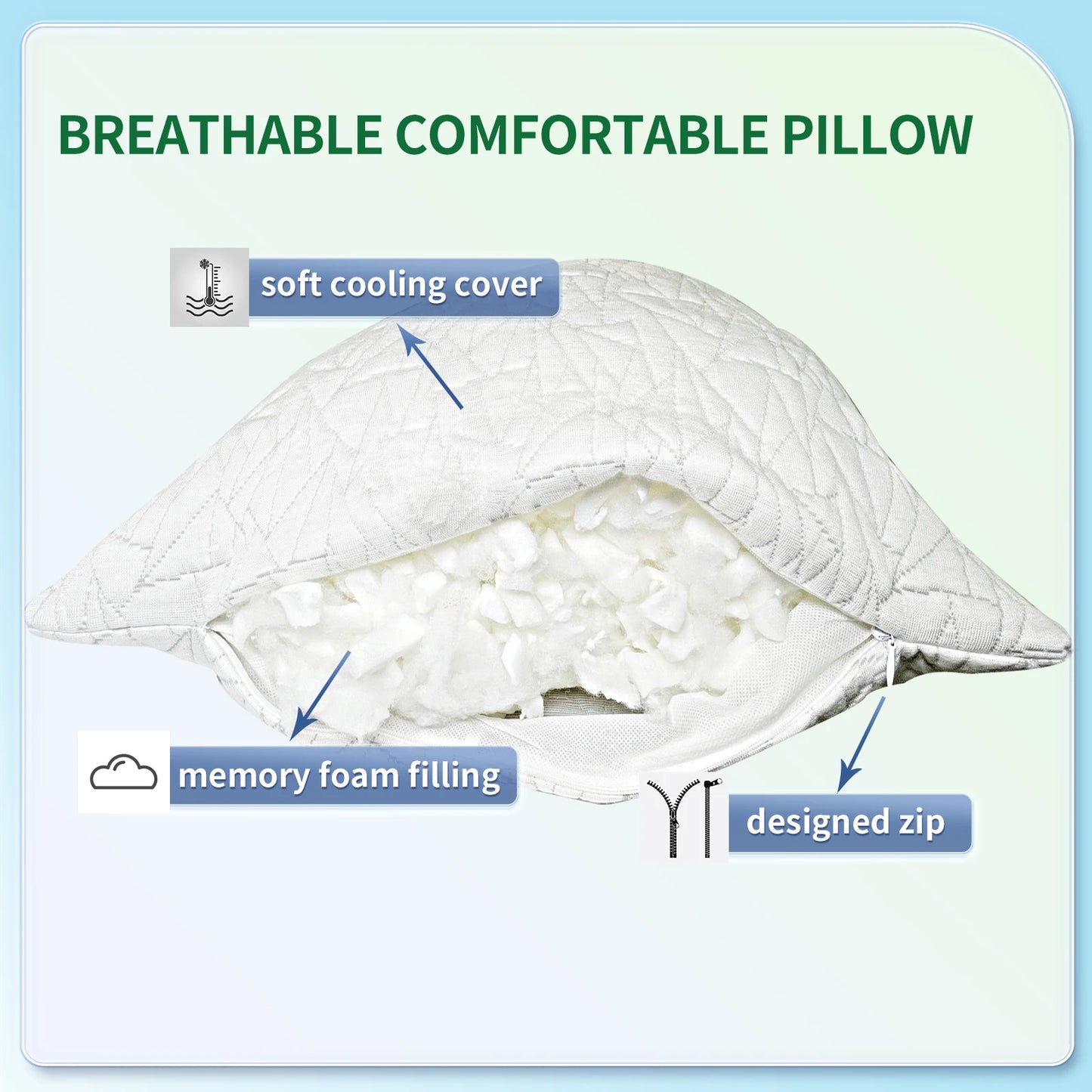 Memory Foam Body Pillow with Fluffy Support for Adults