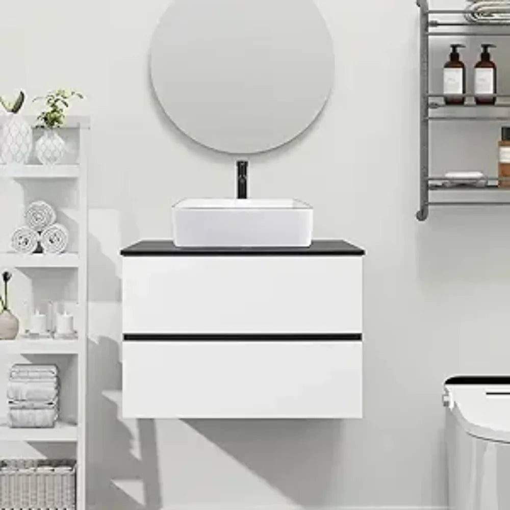 High-concerned Vanity Cabinet Wall Mounted Modern Two Drawers