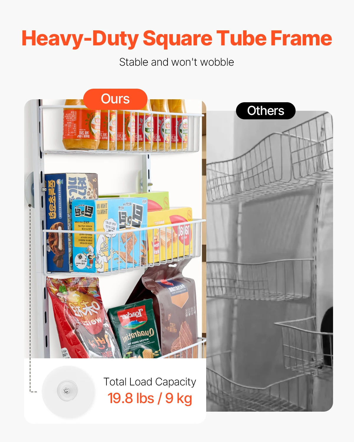 Over The Door Pantry Organizer Heavy-Duty Steel Storage