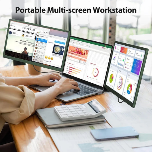 Triple Laptop Screen Extender 1080P FHD For USB-C HDMI Laptops
