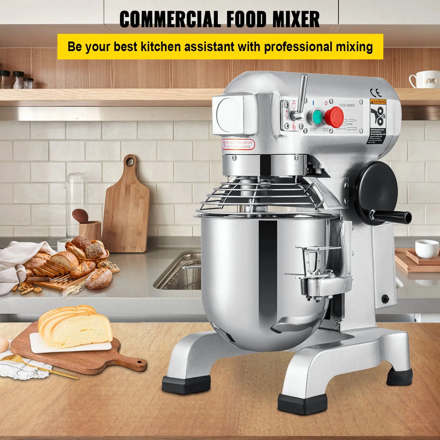 VEVOR Electric Dough Mixer Stainless Steel for Commercial Kitchens