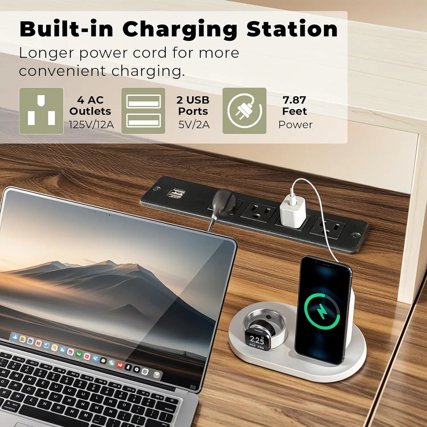 MOYU Executive Desk Lift Top File Storage Charging Station