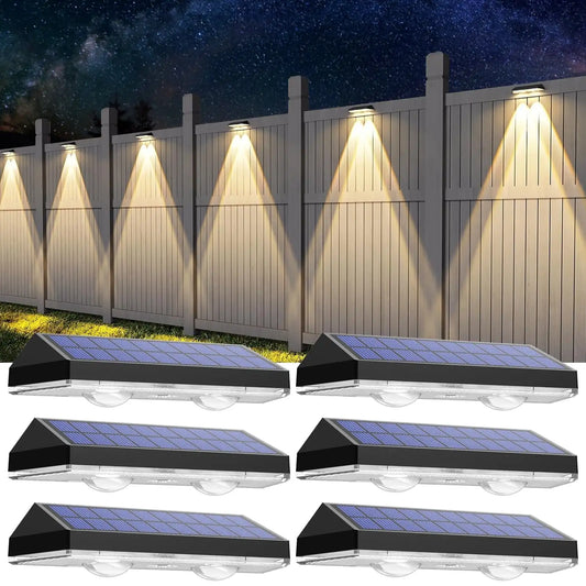 SZRSTH Solar Fence Lights Waterproof IP65 3 Mode 6 Pack