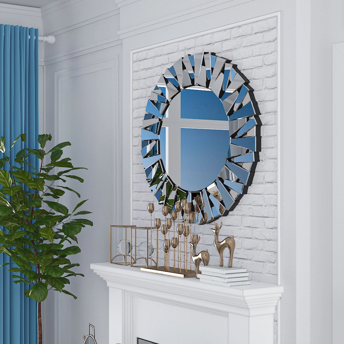 Wall Mirror Sunburst Design