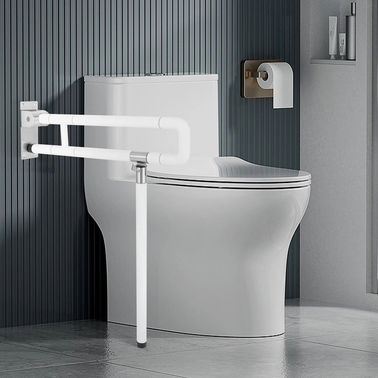 Toilet Grab Bar Foldable Wall Mount Assist Handle Support