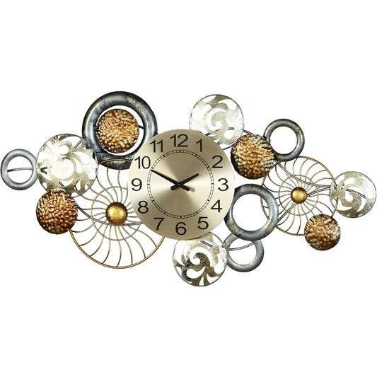 Metal Wall Art Clock Modern Bold Numbers and Hands