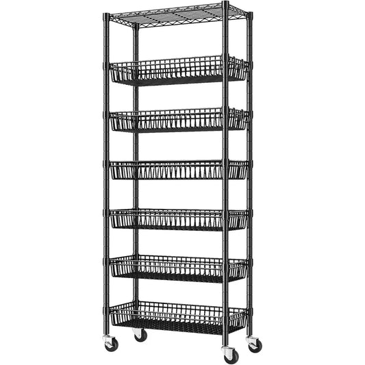 Shelving Unit Stainless Steel 7-Tier Wire With Wheels