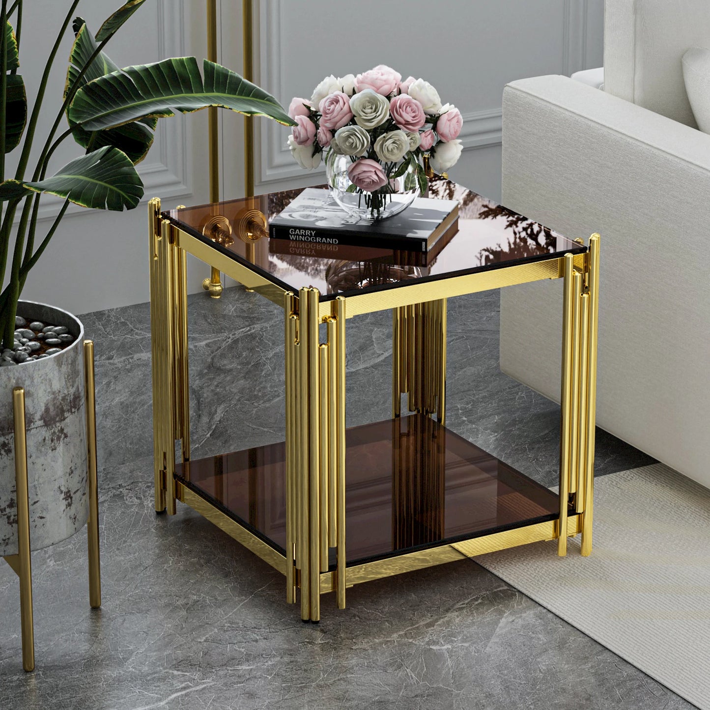 Coffee Table Glass Top Premium Living Room Furniture