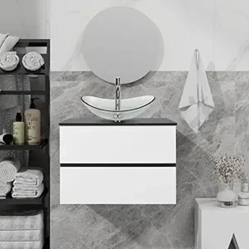 High-concerned Vanity Cabinet Wall Mounted Modern Two Drawers