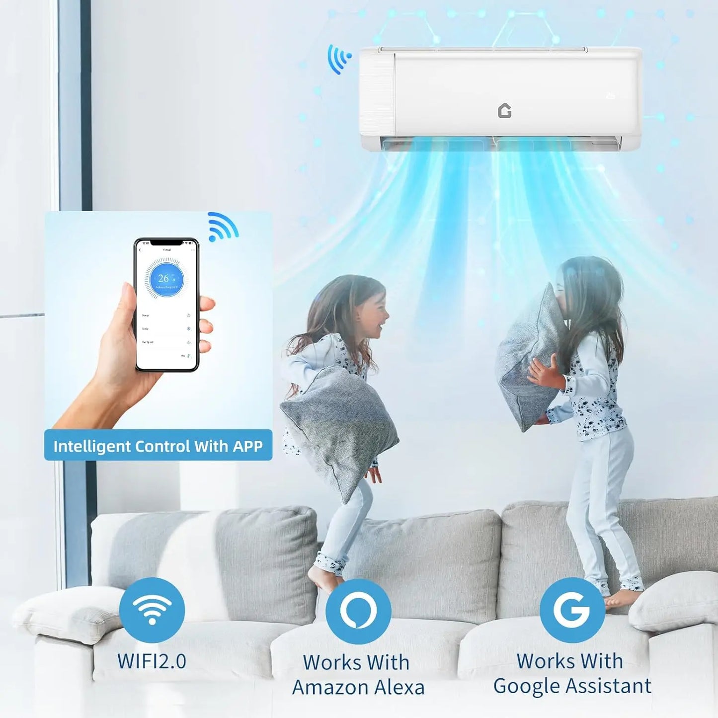 Adoolla Inverter Mini Split Air Conditioner Heat Pump With WiFi