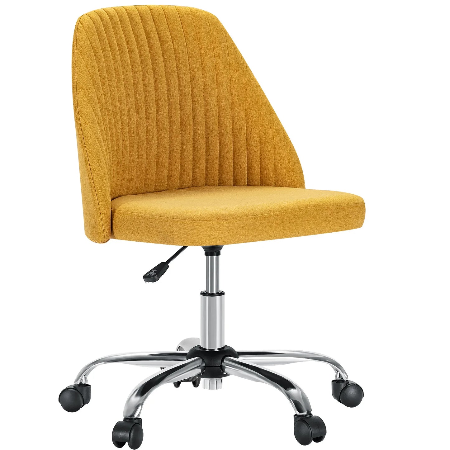 JHK Armless Desk Office Chair With Fabric Back Swivel