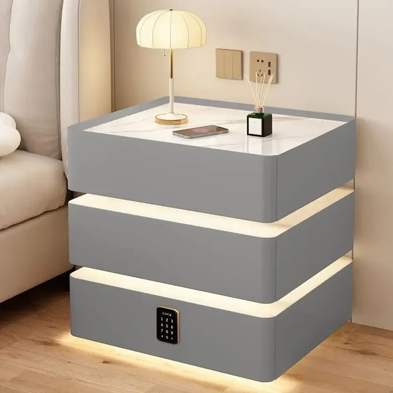 Bedside Table Wireless Charging Nightstand for Modern Bedroom