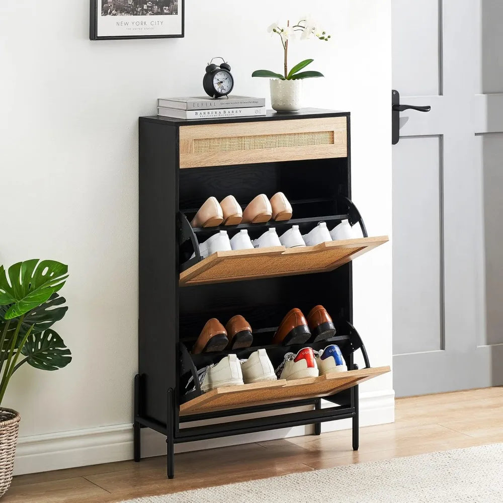 Zhuxiang Shoe Storage Cabinet With Rattan Drawers Pro