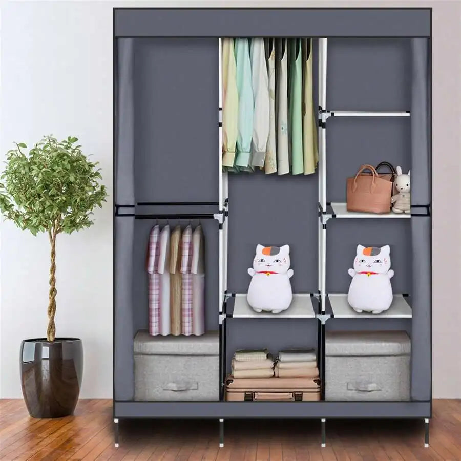 Wardrobe Portable Freestanding With Non-Woven Fabric Shelving