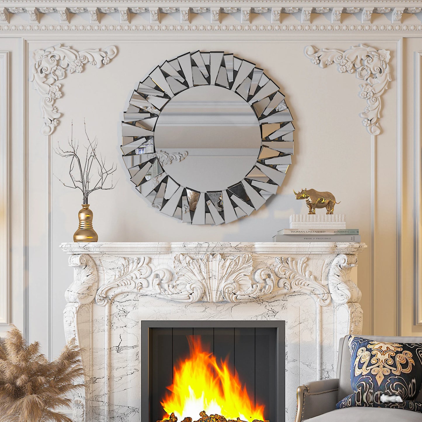 Wall Mirror Sunburst Design