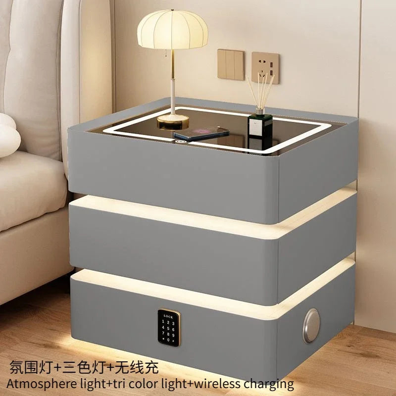Bedside Table Wireless Charging Nightstand for Modern Bedroom