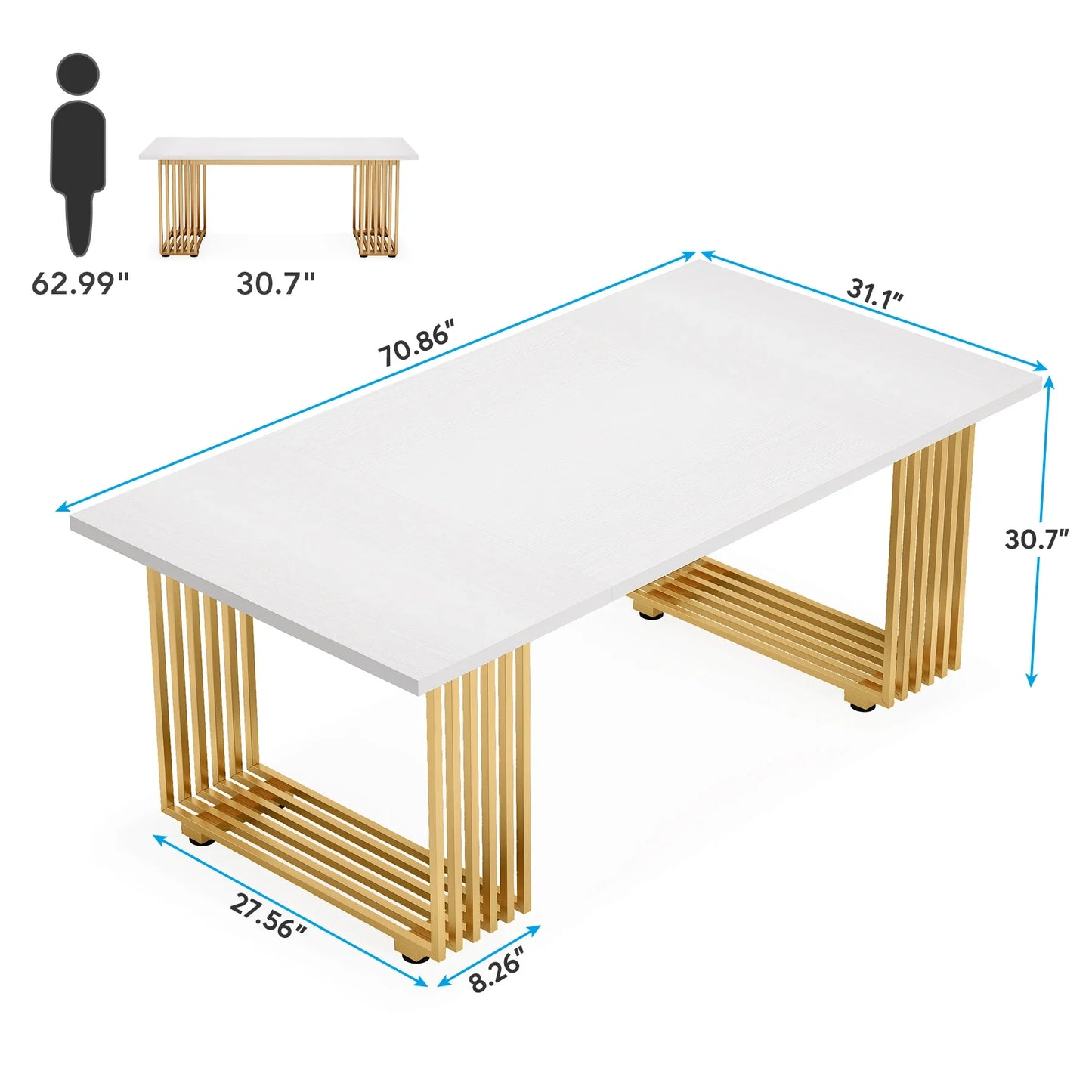 Tribesigns Modern Office Desk With Metal Legs