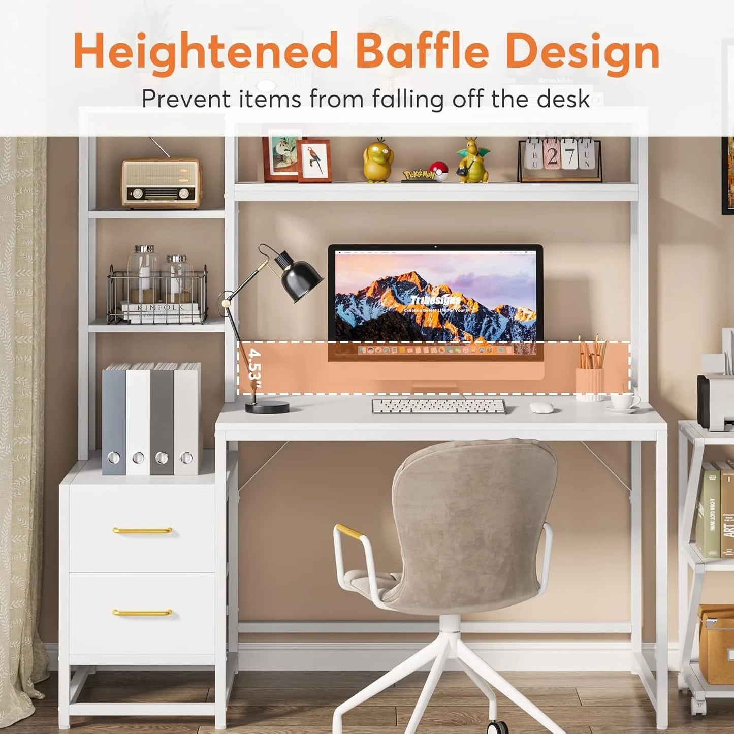 Little Tree Computer Desk Storage Shelves For Home Office