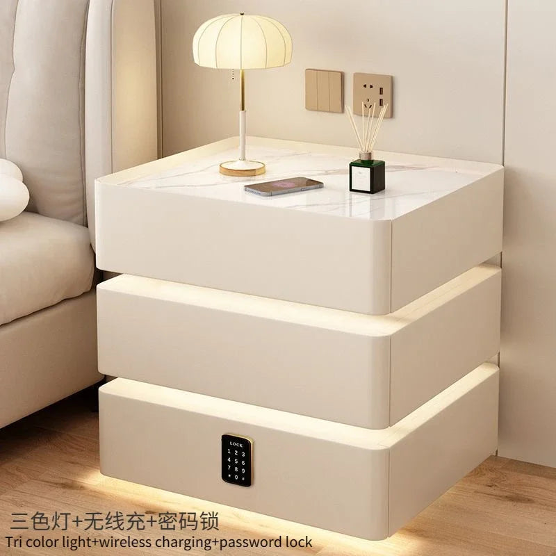 Bedside Table Wireless Charging Nightstand for Modern Bedroom