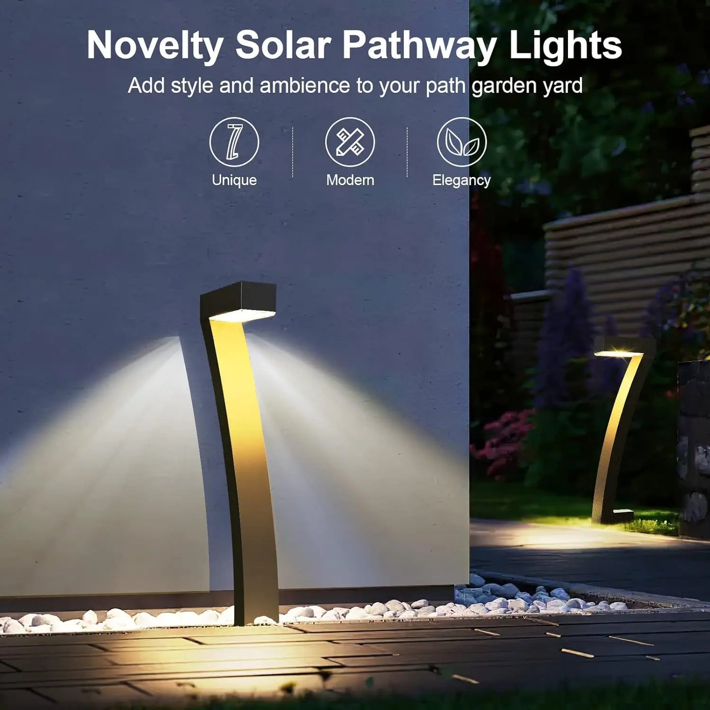 KPSTEK Solar Outdoor Lights, Auto On/Off, 12-Hour Run Time
