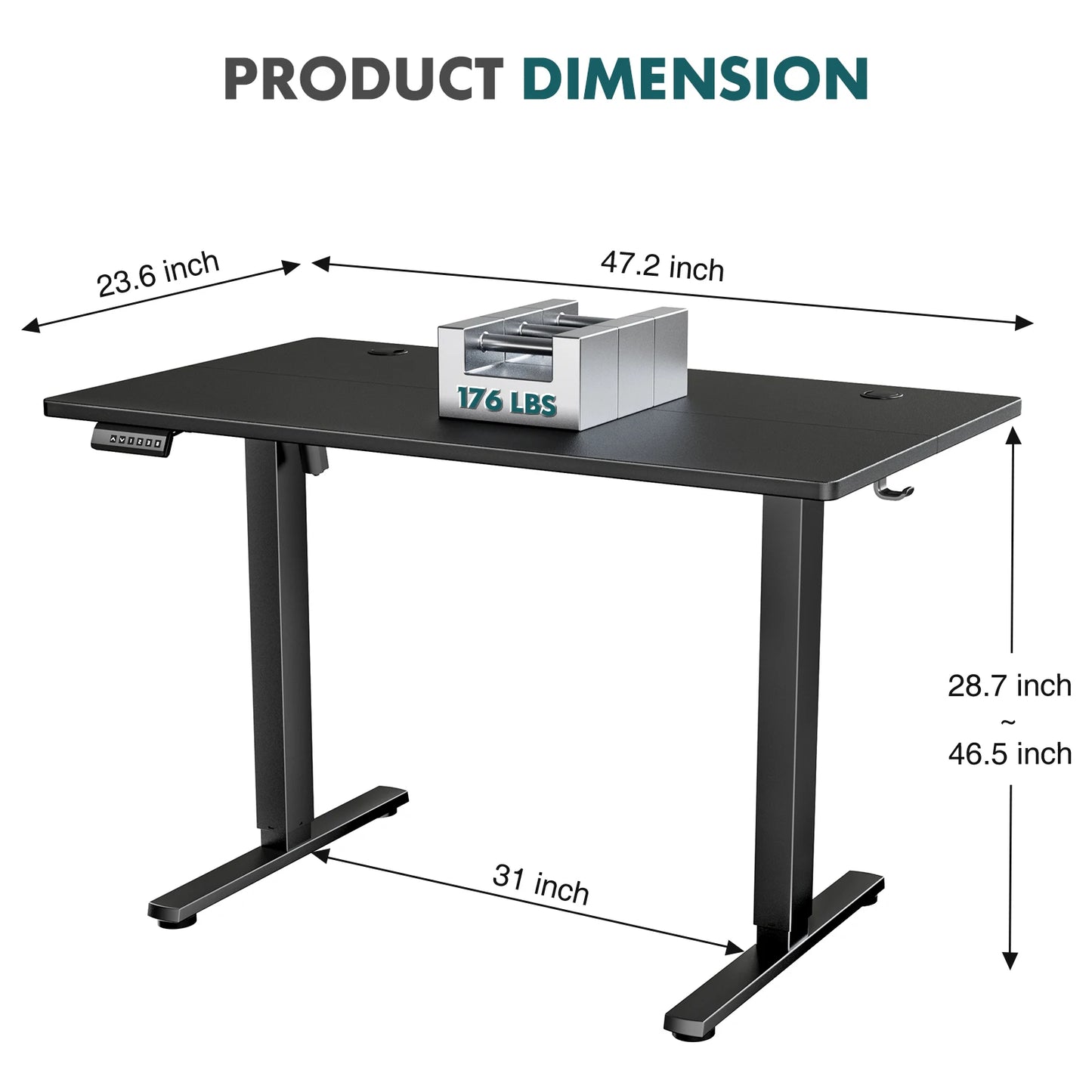 JHK Electric Standing Desk Height Adjustable Computer Desk