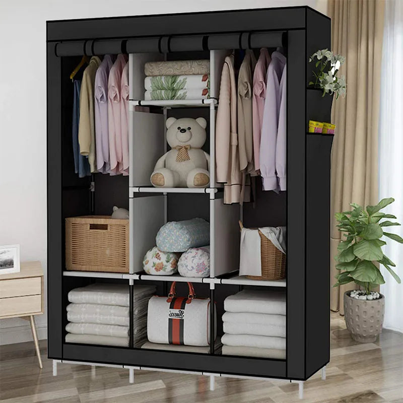 LEEGOHOMED Portable Wardrobe Organizer With Shelves