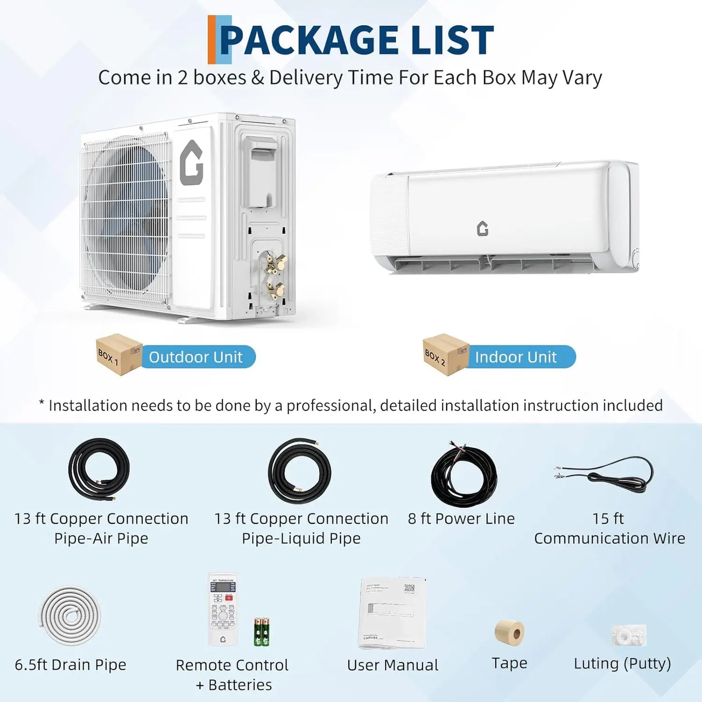 Adoolla Inverter Mini Split Air Conditioner Heat Pump With WiFi